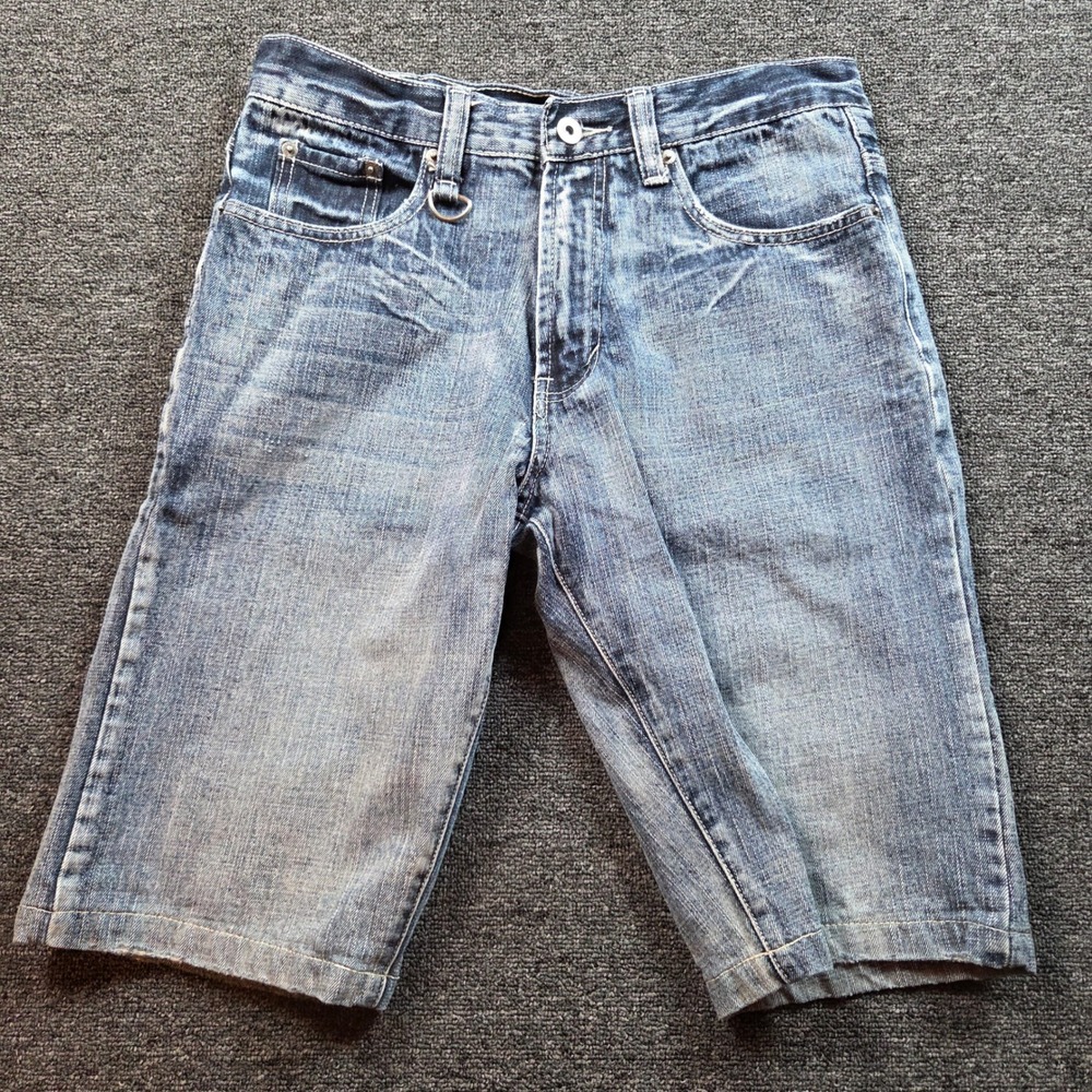 Flypaper Denim Shorts Mens 30 Blue Cotton Hemmed Cut Off Casual Skater Y2K Style